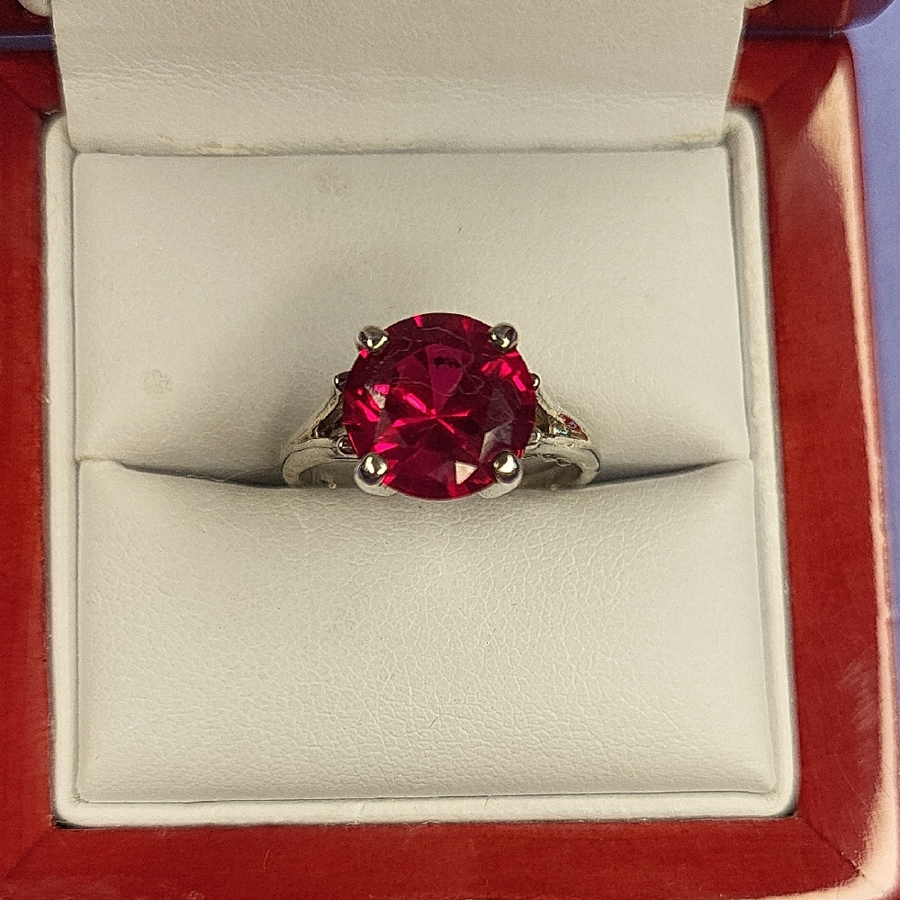 Radiant Ruby Red Round Brilliant - image 1